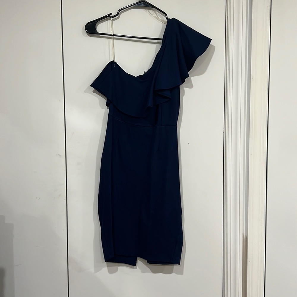 Asymmetrical Navy Blue Dress